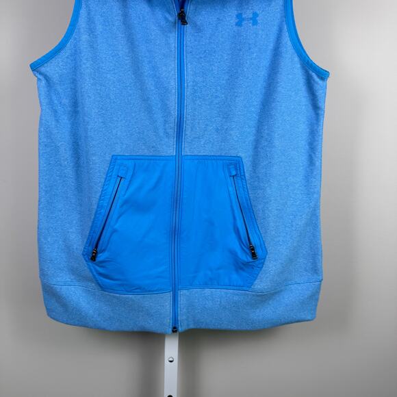 Under Armour Cold Gear Zip Up Vest Blue Men's Size Medium - Picture 2 of 7